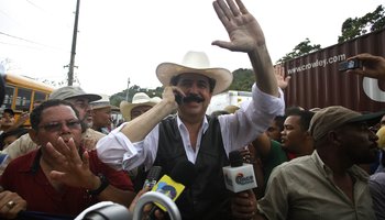 Zelaya en Las Manos, frontera entre Nicaragua y Honduras